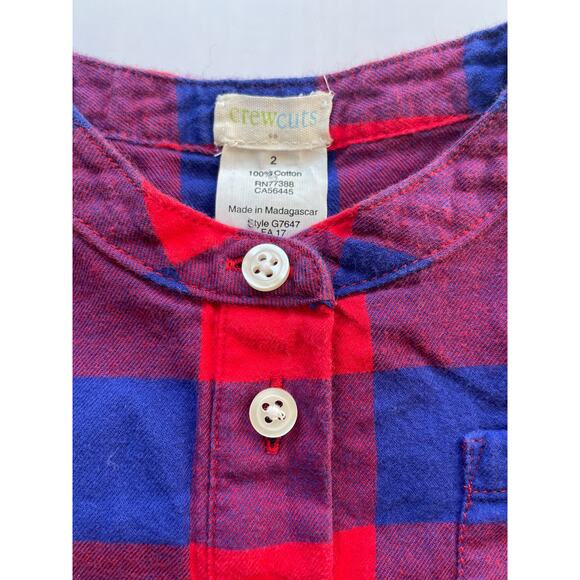 Toddler Girls Crewcuts Blue and Red Plaid Dress Size 2. Perfect condition! - Picture 2 of 3